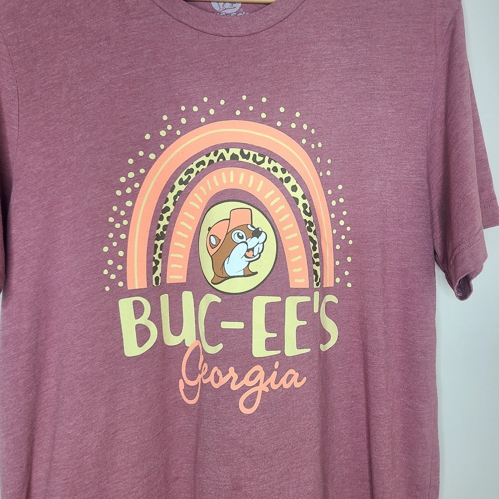 Buc-ee's Gas Station Georgia State Short Sleeve Tee‎ Shirt Size L Pink - Picture 2 of 4